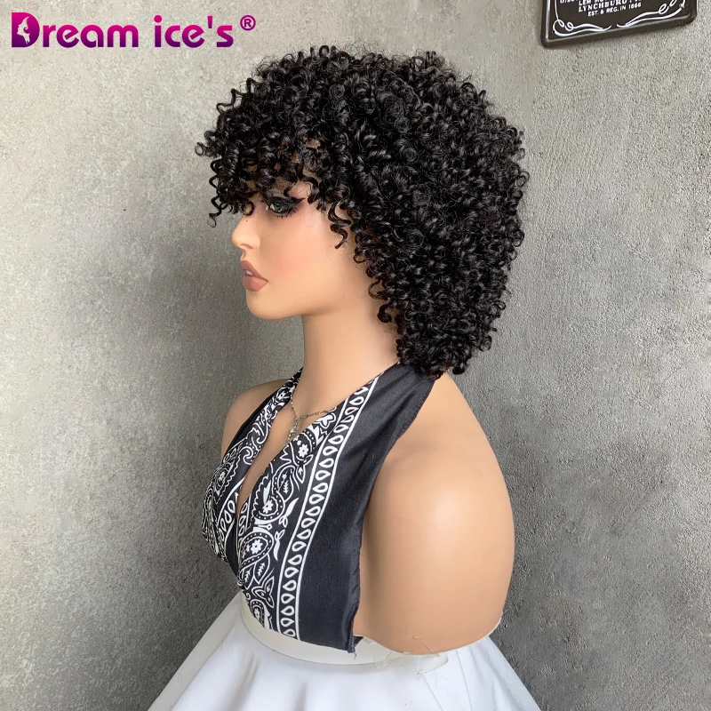 Short Water Wave Wig Bob Human Hair Vietnamese Natural Wave,Fringe Water Curls Human Hair Wigs 100% Full Machine Wig With Bang