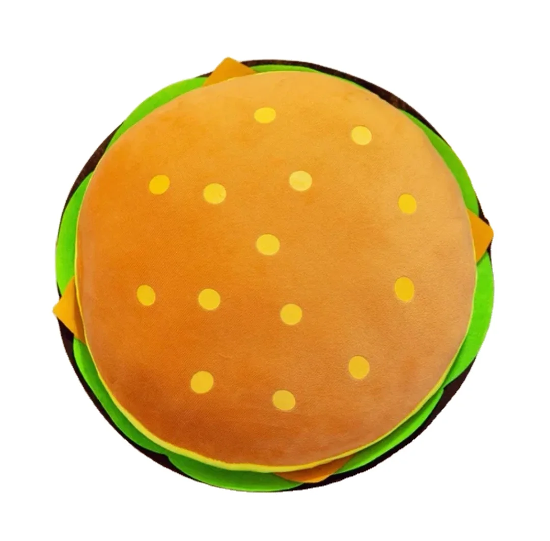 Lovely Plush Stuffed Hamburger Pillow Toy Vivid Food Hamburger Food Plush Toy