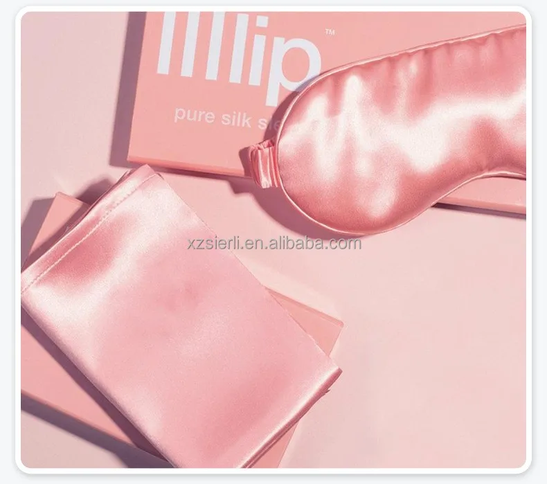 High Quality Silk Pillow Case Gift Set Wine Red Pattern