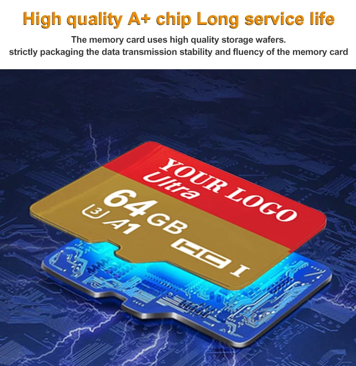 Taiwan Factory Price Microdigital Custom Logo Oem Cid 1 Tb 2Tb 1024 512 256 1 2 4 6 8 16 32 64 128 Gb Memory Card