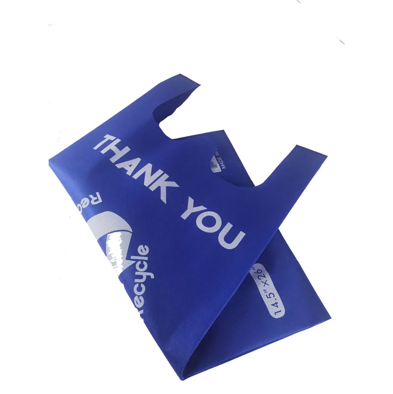 
Factory custom printing recycable supermarket promotion eco t shirt shopping bags 