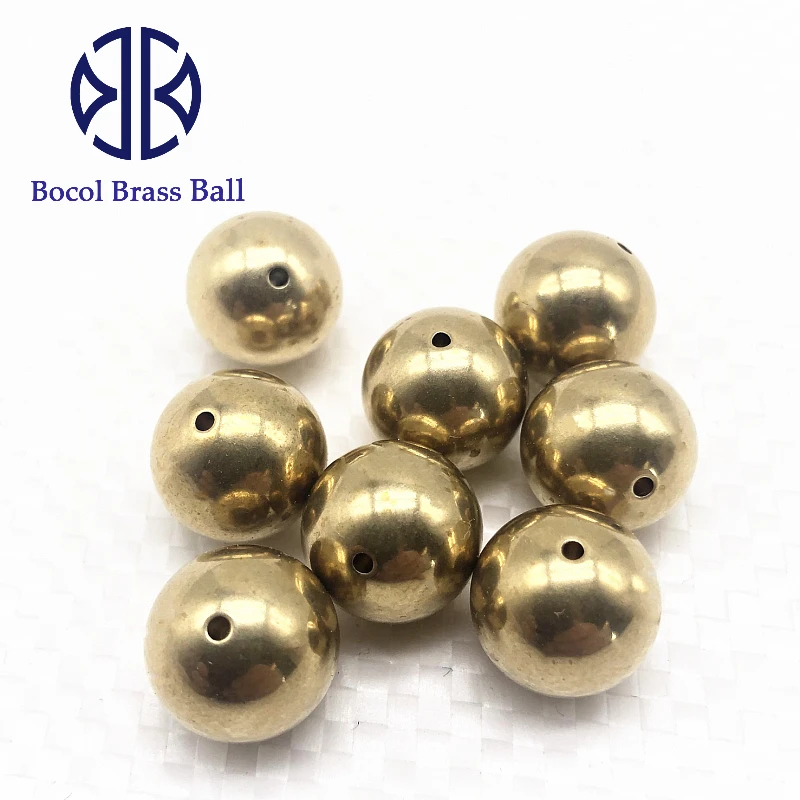 Твердый латунный шар и медный шар с отверстием для сверления и резьбой