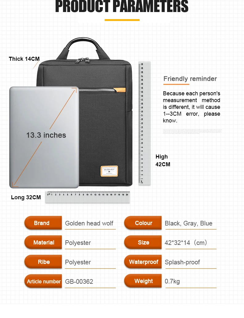 
Golden Wolf Mochilas 2020 Trending OEM ODM Factory Wholesale Waterproof Oxford Cheap Laptop Smart Bag Backpack For Men 