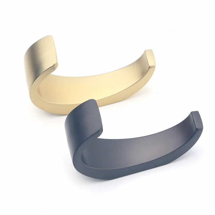 Modern Zinc alloy metal towel coat hook back wall hanging black gold bathroom coat hook