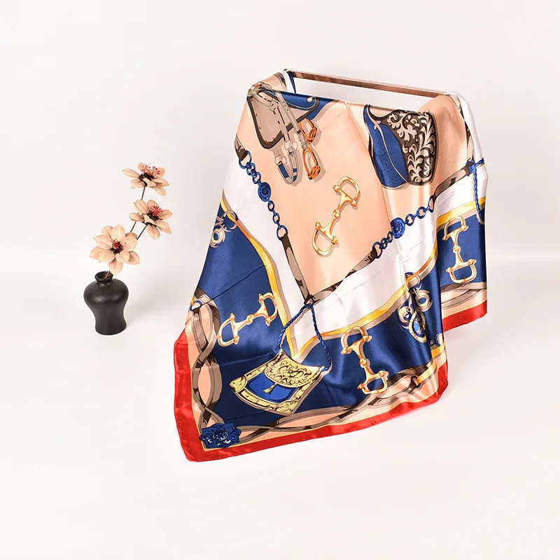 Лидер продаж, оптовая продажа, шарф из искусственного шелка, 90 квадратов, оптовая продажа от производителя, шарфы с принтом, женский шарф с принтом верблюжьего цвета