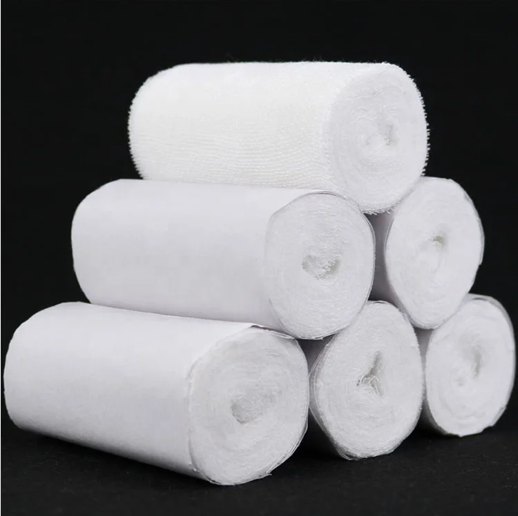
Factory Direct Selling 100% Natural Cotton High Absorbent Medical Cotton Gauze Roll, Breathable White Gauze Bandages, 