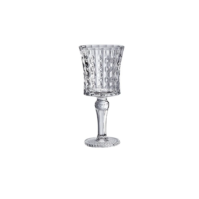Wedding Party Whiskey White Drinking Glasses Water Cup Vintage Embossed Diamond Lead-free Crystal Red Wine Glass