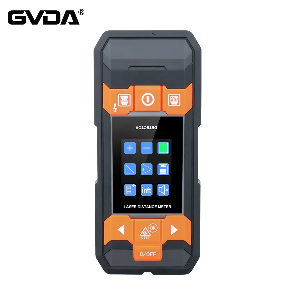 GVDA Wall Scanner Wire Cable Metal Stud Wood Finder Digital Tape Laser Distance Meter Rangefinder Metal Detector Wiring Detector