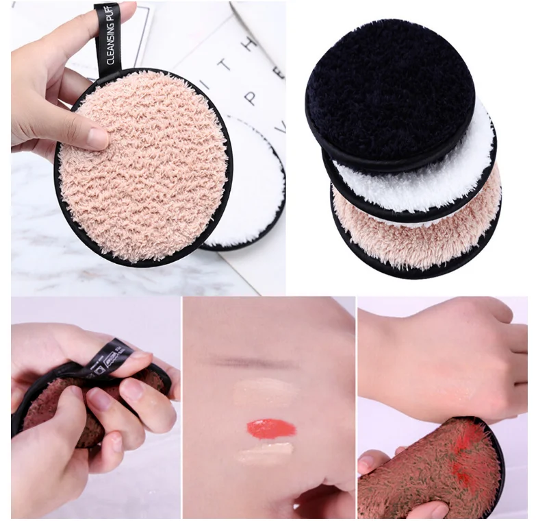 
Make up remover healthy skin Microfiber Cloth Pads Remover Towel Face Cleansing Makeup Lazy cleansing powder puff 