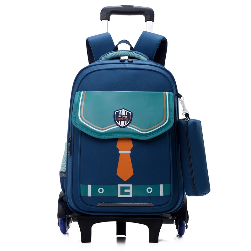 Trolley School Bag with Six Wheels Fashionable School Trolley Bag For Girls Boys Easy Climb Stairs School Bag With Trolley