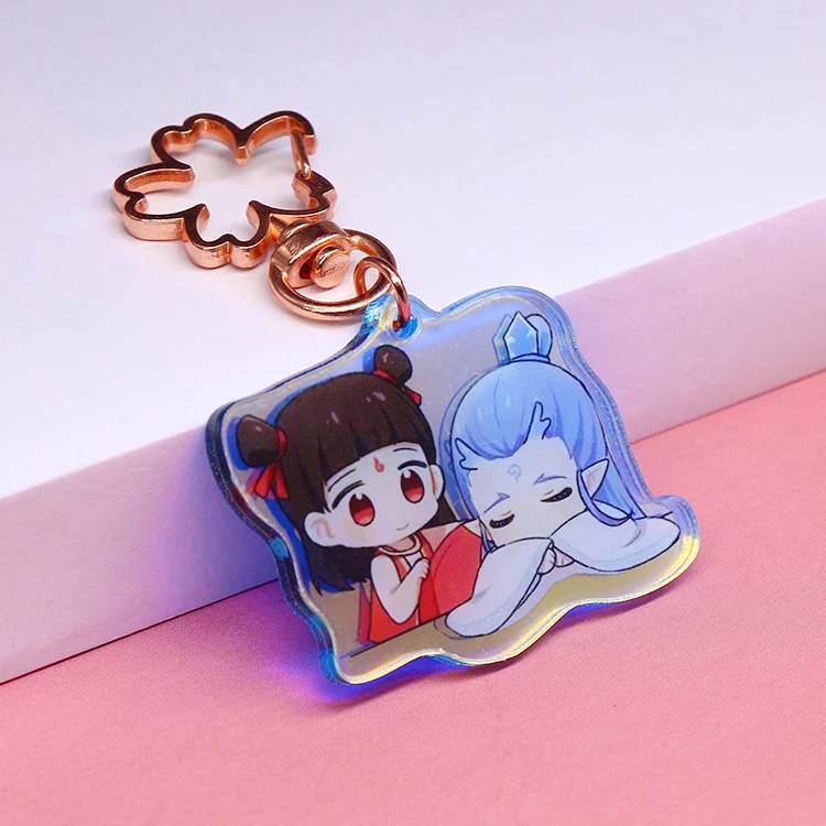 Wholesale Custom Printed Acrylic Charms Key Chain Acrylic Keychain Pin Stand Transparent  Epoxy Acrylic Charms Custom