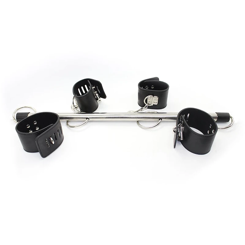 SM Restraint Fetish Bondage Removable Stainless Steel Spreader Bar Handcuffs Ankle Cuff Slave Open Leg