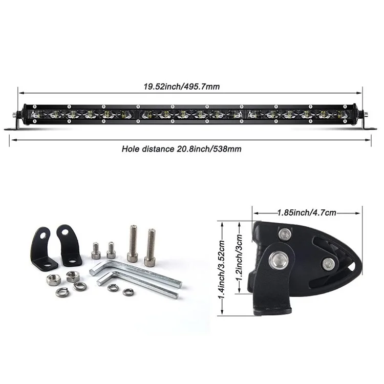 54W 7inch 84w led work light bar auto lighting system car led light bar