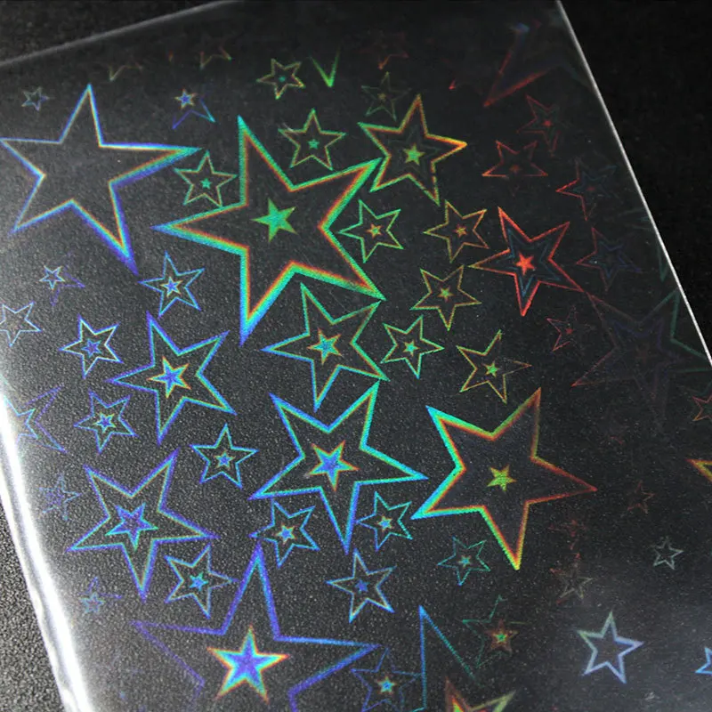 100pieces/pack Stars Laser Flashing Card Sleeves Kpop 57x88mm Reusable Hologram Photo Card Protector Sleeves