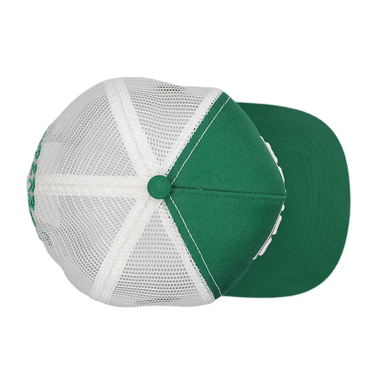 Custom 5 panel cotton 3D embroidery mesh trucker cap