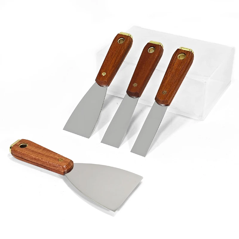 Wood Handle Stainless Steel Plastering Blade Putty Knife for Drywall Paint Cleaning Scraper Repairing Holes