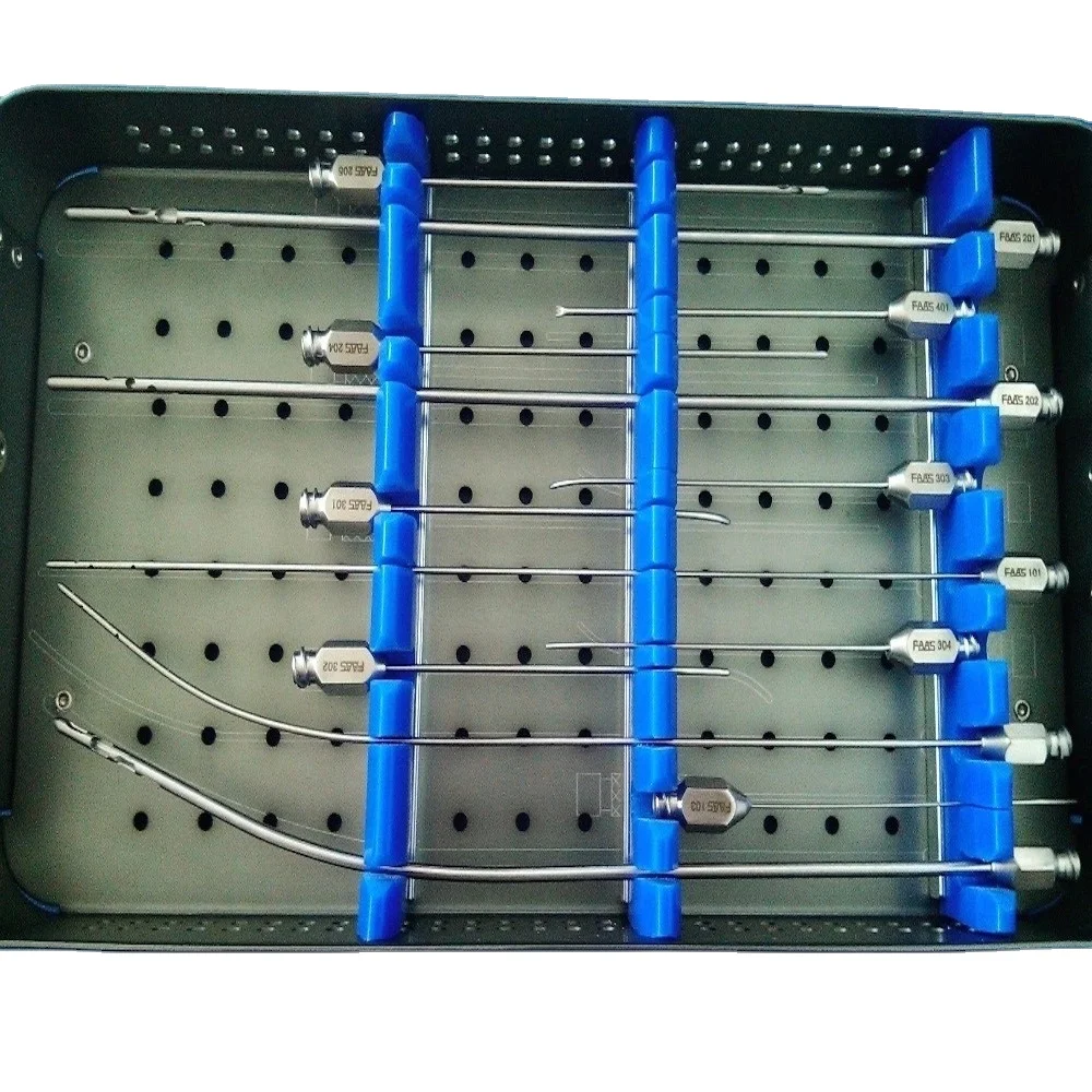 Facial fat transfer kit for fat transplantation liposuction fat harvesting cannulas Set