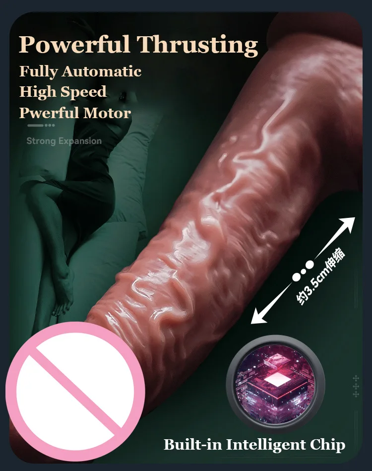 Real Skin Texture Realistic Dildo Remote Control Automatic Telescopic Swing Smart Heating Dildo Vibrator for Women 8 Inch