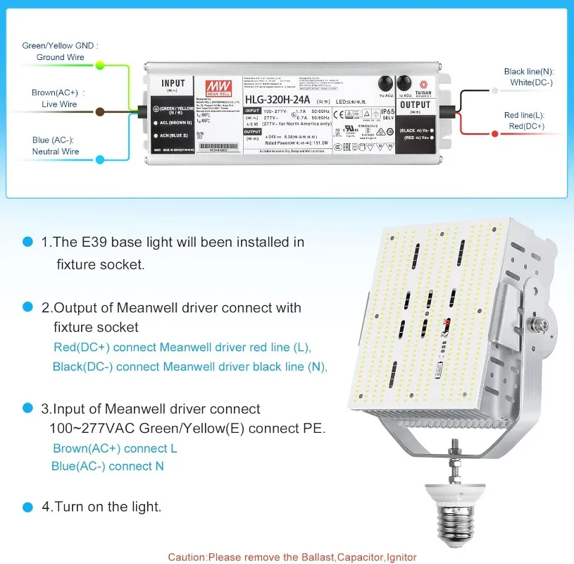 ETL DLC Listed 300W Shoebox LED Parking Lot Light Retrofit Kit 42000Lumen E39 Mogul Base Enclosed Fixtures AC100-277V Input