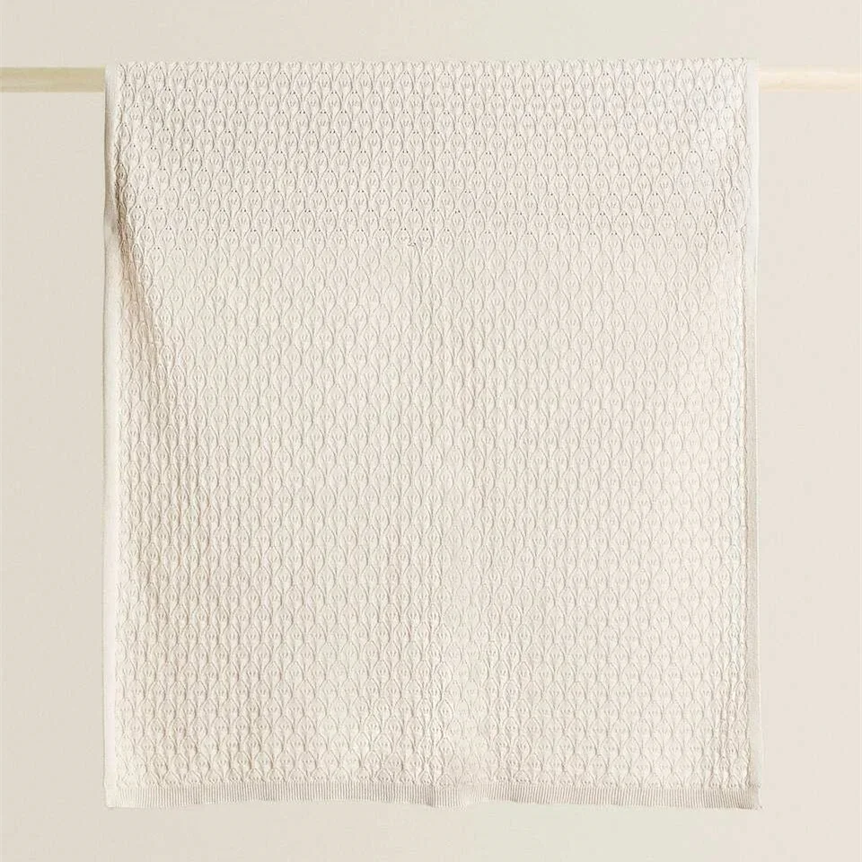 Factory Sales Wholesale Chunky 100% Cotton Throw Blanket Crochet Custom Organic Knitted Baby Blanket CX