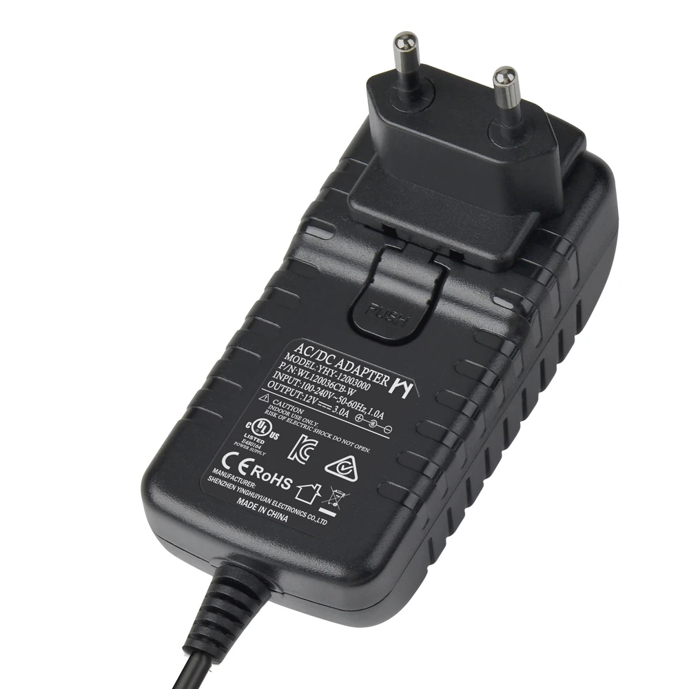 Switching power adapter dc 12v 3a interchangeable power adpater 12volt 3000ma 12 volt adaptateur 3amp for CCTV Security Camera