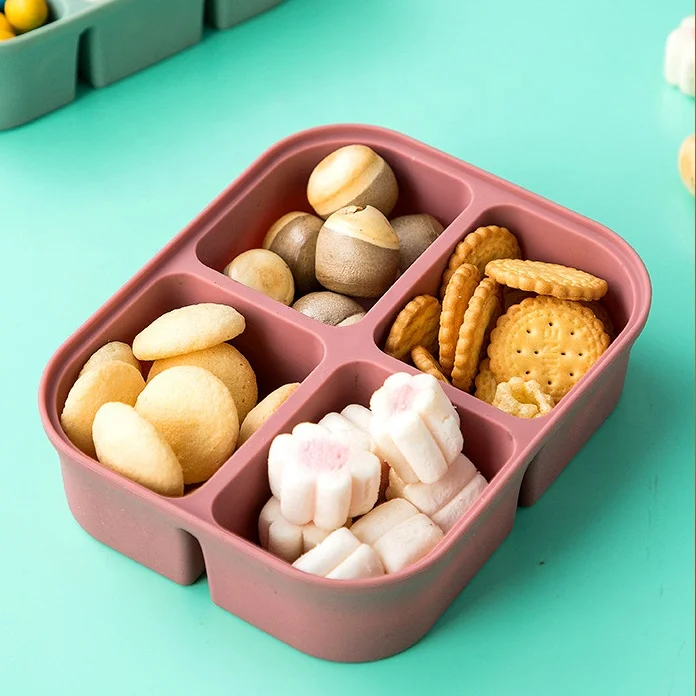 Wholesales BPA Free Safe Baby Food Storage Containers Food Grade Soft Silicone Freezer Ice Cube Tray With Silicone Lid