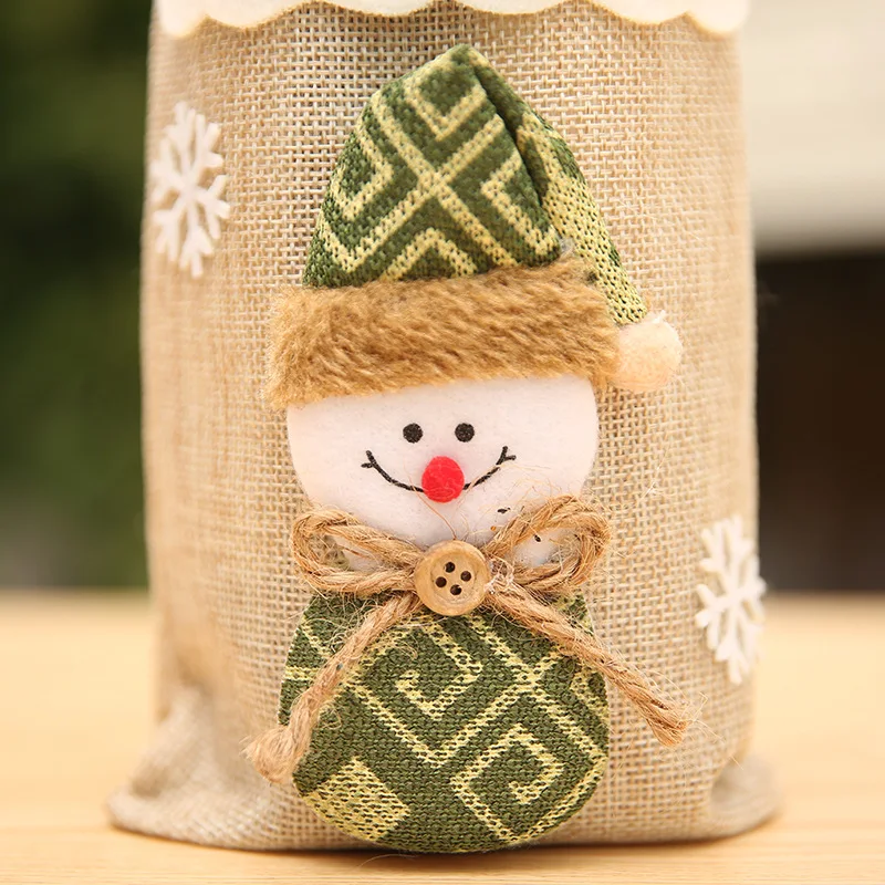 2021 Wine Bottle Cover Bags Burlap Christmas New Champagne Bottle Table Decoration Booze Filled  Tree Christmas Ornaments