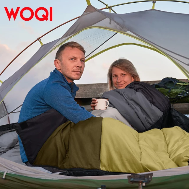 WOQI High Quality Super Thick Polyester Winter Sleeping Bag for Adults Customizable Outdoor Camping Product