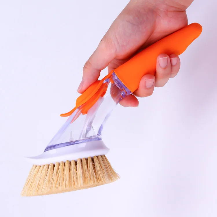 
Wholesale Hotsale Multiple Color Liquid Adding Spray Replaceable Sisal Bristle Cleaning Brush Scrubber For Pot Pan Bowl Kitchen 
