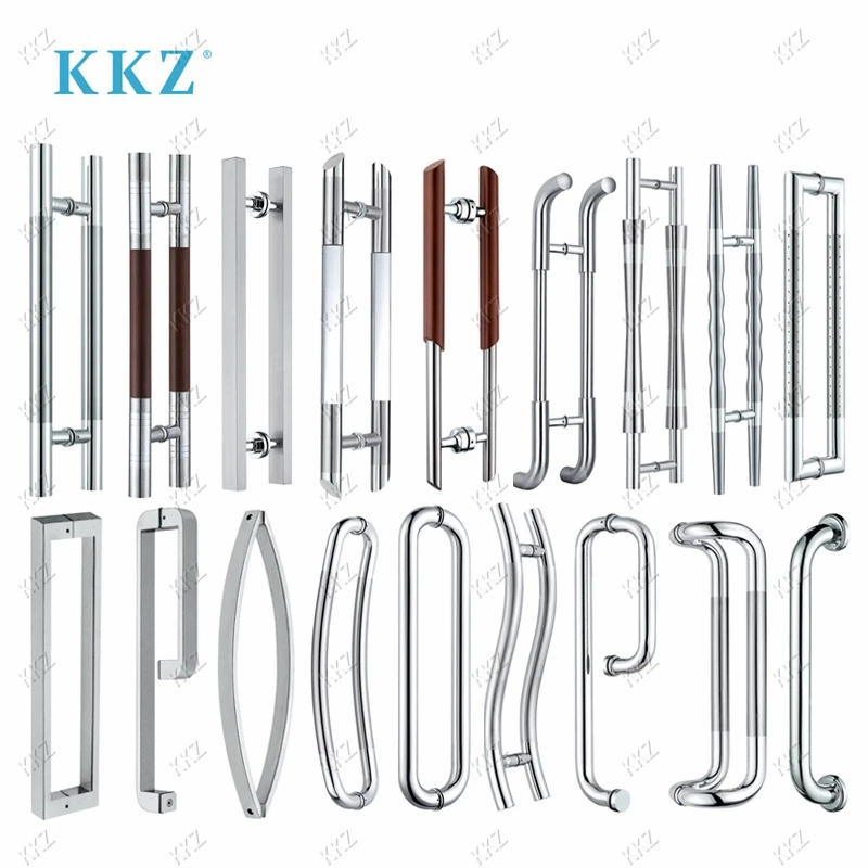 Hot South Korea Modern H-Type 450 mm Black Matte Metal Door Handles Sliding Square Design Office Stainless Steel Materials