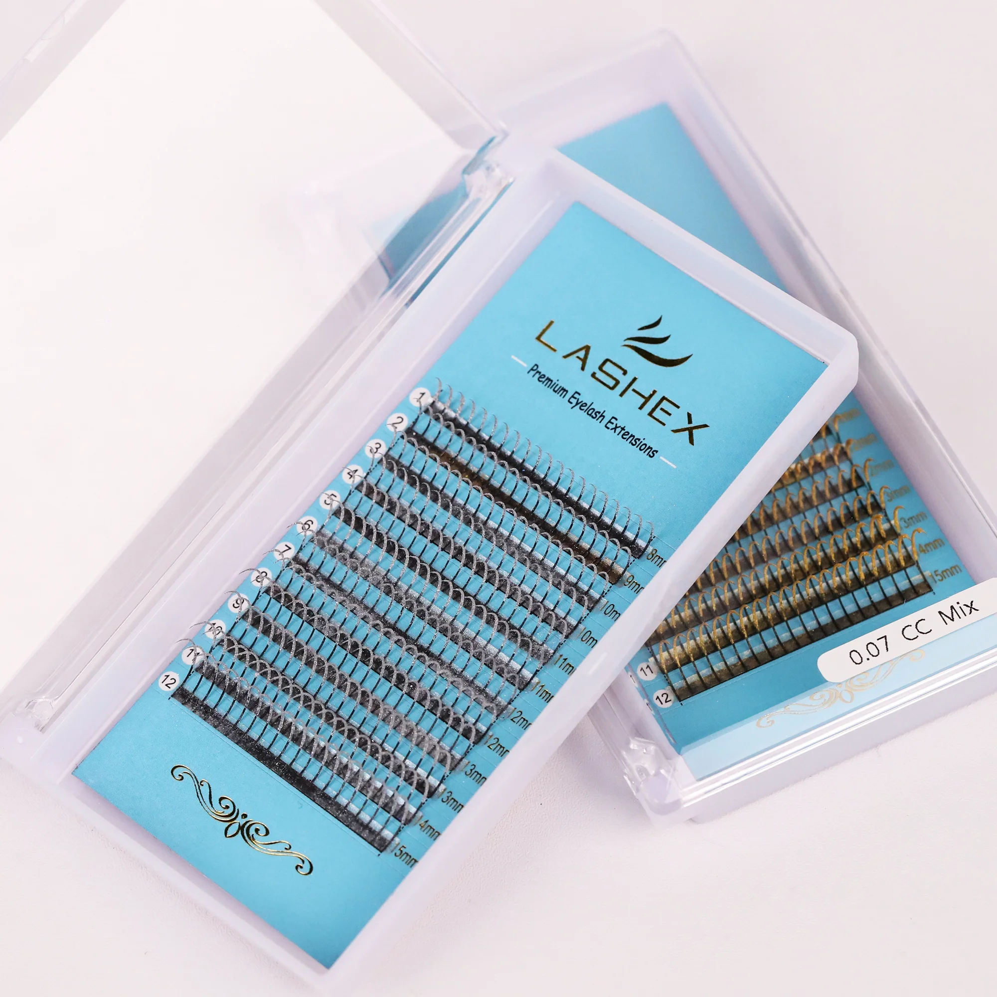 New Arrive Fashion 0.07 CC MIX 8-15mm Flat Premade Spike Lashes Soft Single Silk Promade glitter Spikes Lash Extensions