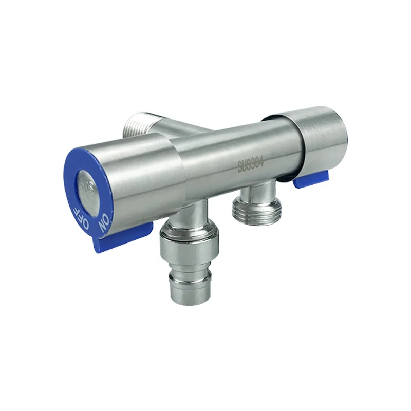 High-end 304 SUS Angle Valve Three Way 1 in 2 out Individual Control G 1/2*1/2*1/2 with Delicate Appearance