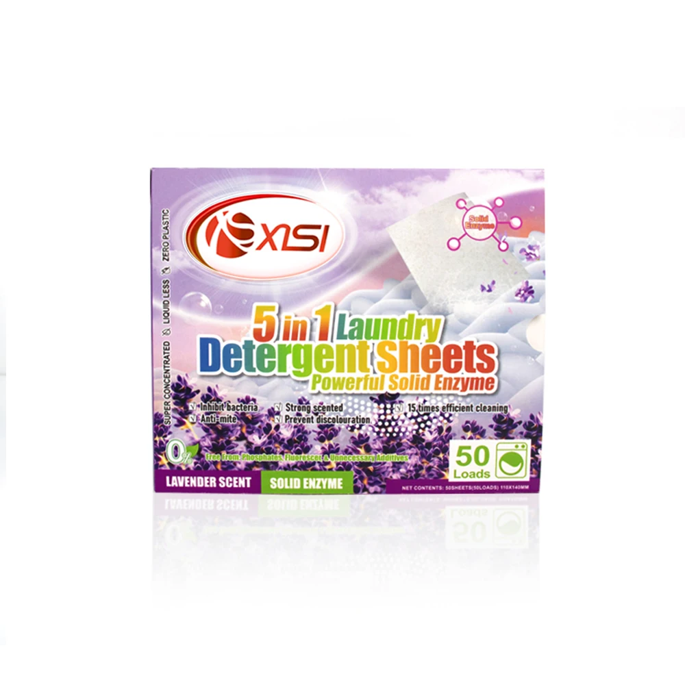 Ultra Condensed Safe No Fluorescent Agent Eco Laundry Sheets No Whitening Agent Biodegradable Laundry Detergent
