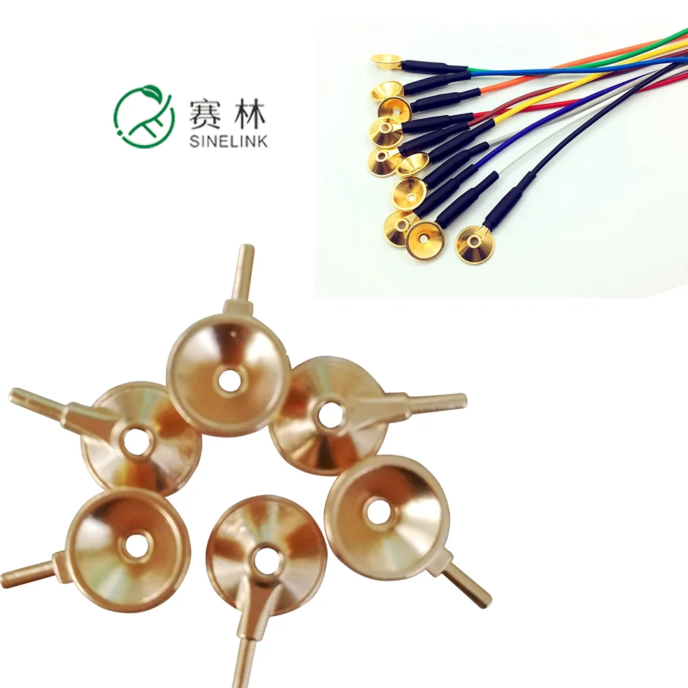 
Soft and Flexible Lead Wire Copper Gold Cup Electrode Cable for EEG EMG 