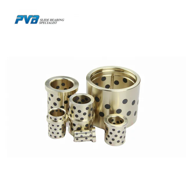 UNI7013-Gun Metal oilles bearing,C86300 brass guide elements with graphite inserts, HBsC3 cast brass bushing bearing