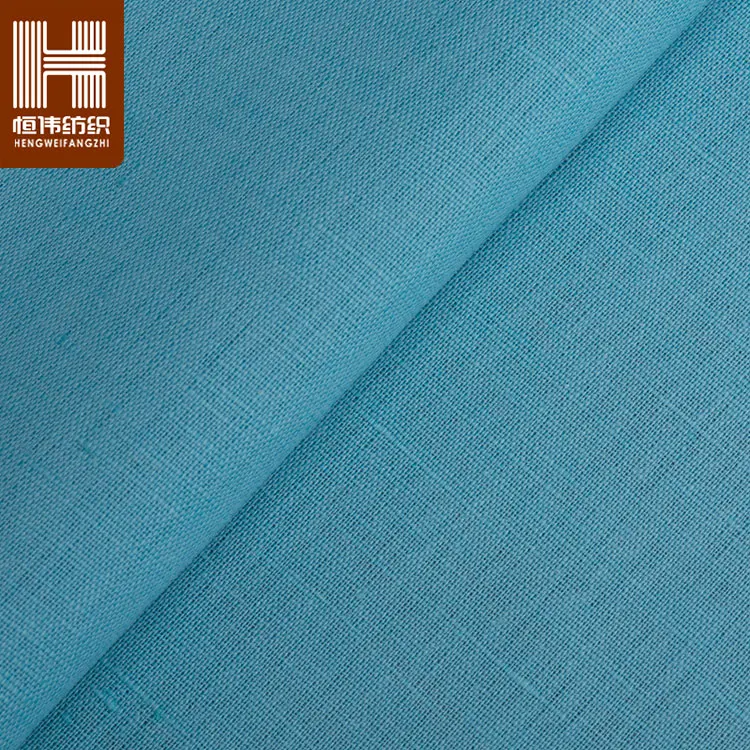
Wholesale plain solid linen and cotton blended dyed linen fabric for clothing 
