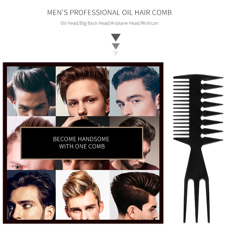 Private Label Customization Black Plastic Comb Professional Comb Men Styling Tool Barber Hair comb