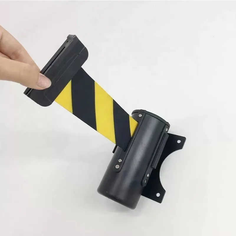 Strong crowd control 2m 3m 5m wall mounted webbing magnetic retractable belt barrier stanchion