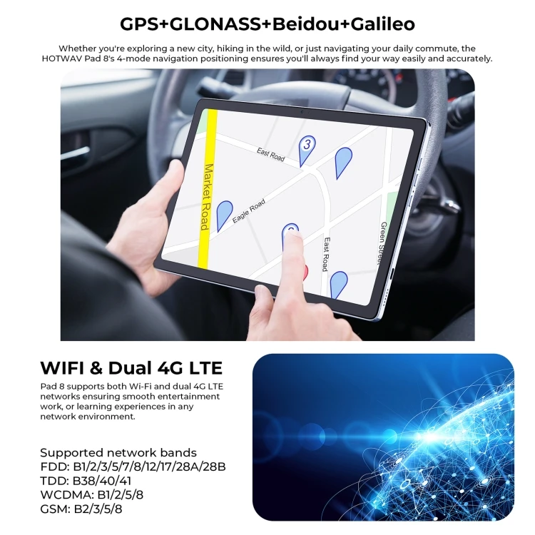 Factory price HOTWAV Pad 8 Tablet PC 10.4 inch 8GB+256GB 7500mAh Android 13 Unisoc T606 Octa Core Support Dual SIM & WiFi & BT