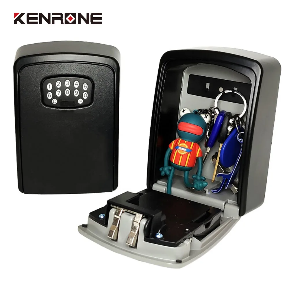 Wall Mounted Combination Lock Key Storage Box Portable Password Key Lock Box Outdoor