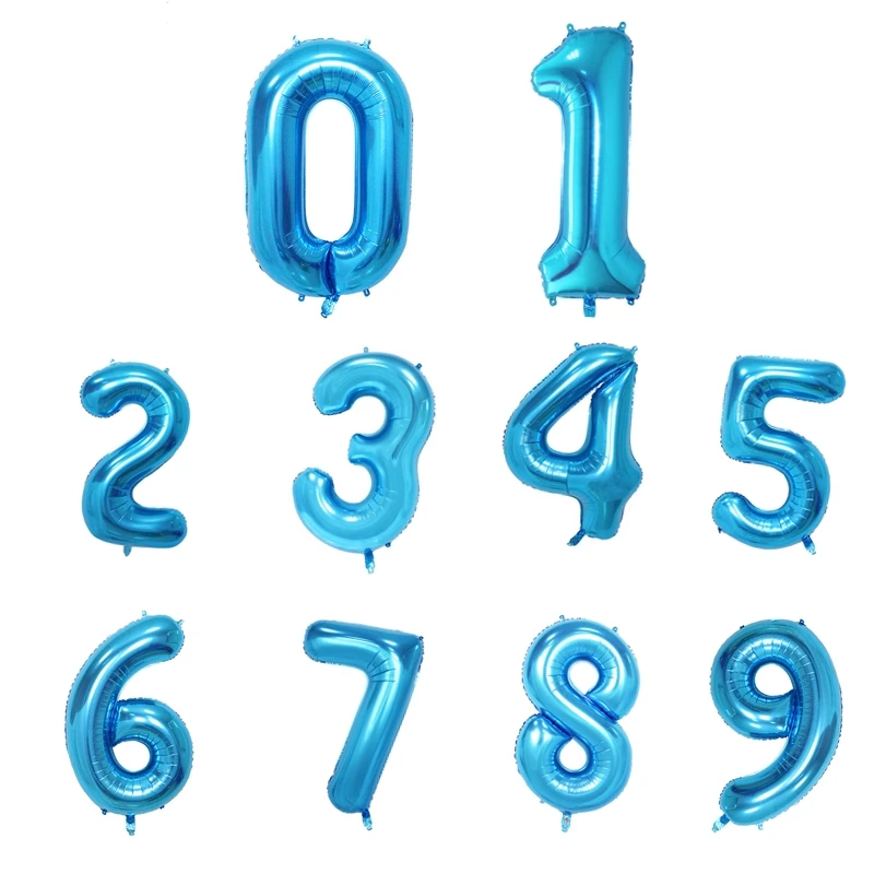 32 inch multicolor Number Digit Balloons Aluminum Foil Film Mylar Balloon New Year Engagement Birthday Party balloons