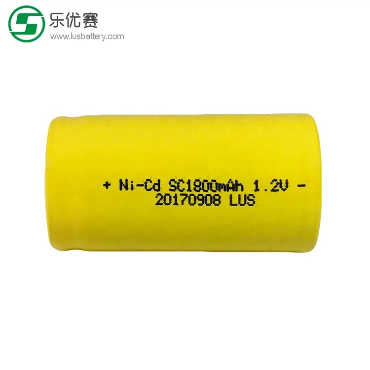 1800MAH size SC NI-CD 1.2V  Flat battery Rechargeable widely used for consumer electronics etc