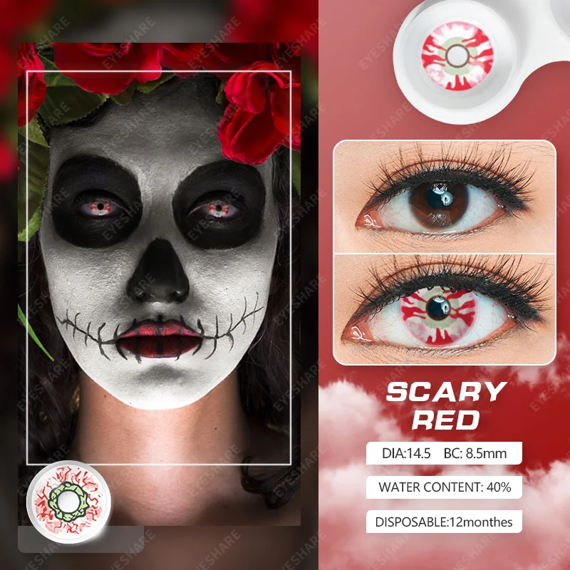 Eyeshare Color Contact Lens Halloween Cosplay Crazy Lenses Contacts Sharingan Circle Blood Zombie eye Colored Eye Contact Lenses