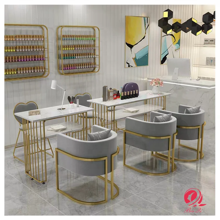 
Modern ultra double pink vintage nail station furniture manicure table 