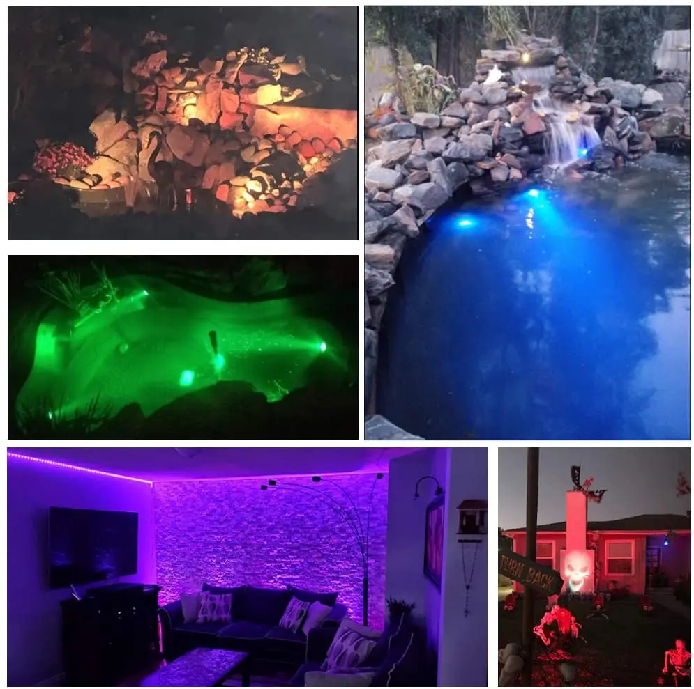 IP68 Waterproof 12v LED Underwater Dimmable Submersible Light Garden Pool Yard Lawn Fountain Waterfall Landscape Pond Lights