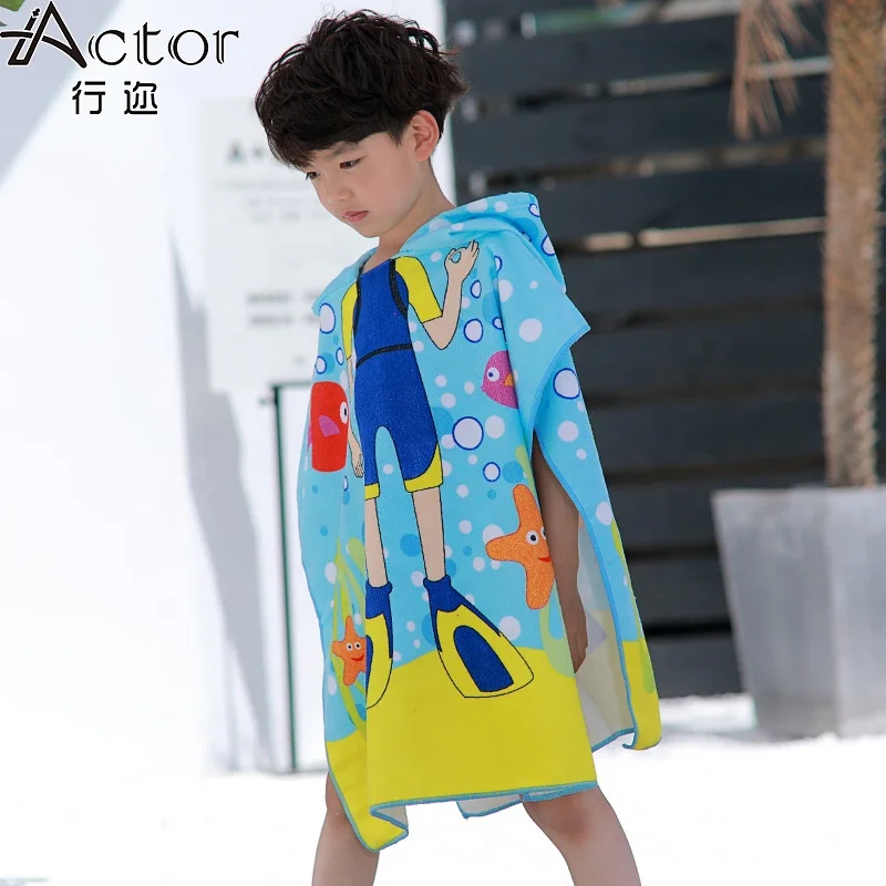 Новое поступление, детское пляжное банное полотенце с капюшоном