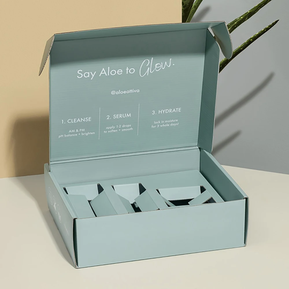 Изготовленный на заказ печатный логотип гофрированная бумага косметическая бутылка упаковка почтовая коробка с разделителем лоток