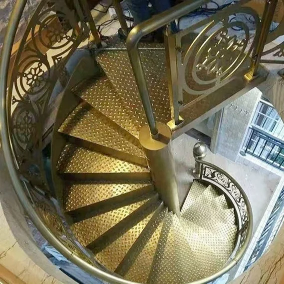 Easy installed villa Commercial glass step spiral staircase resident outdoor wood tread helical stairs/Outdoor stairs