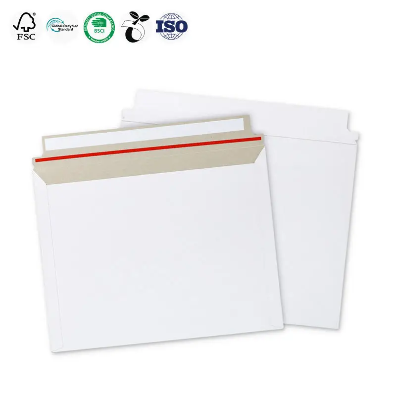 Custom A4/A5 Sturdy White Shipping Paper Envelopes Rigid Flat Mailers for Photos & Documents Customizable Mailing Bags