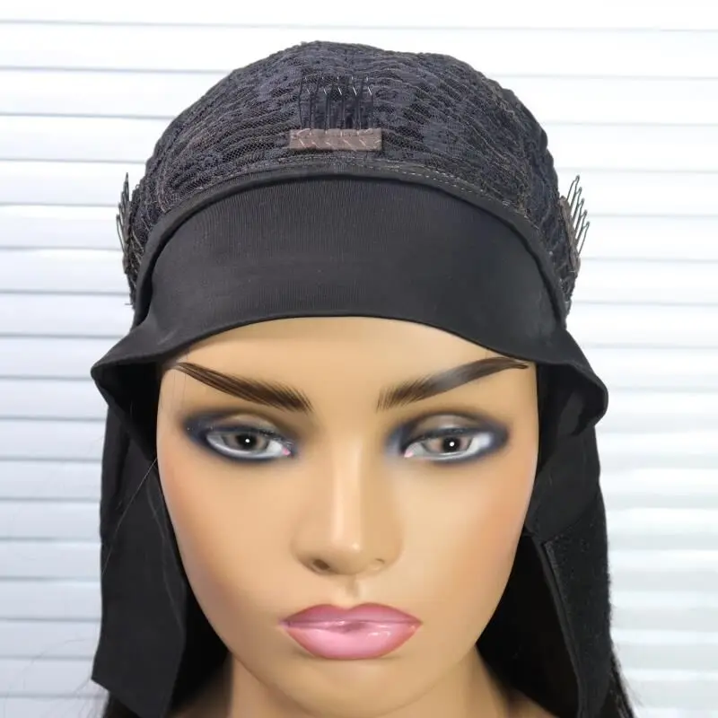 Cheap 150 180 Density Headband Wig Human Hair Brazilian Hair for Black Body Wave Curly Straight Women Natural Black 1 Piece Long